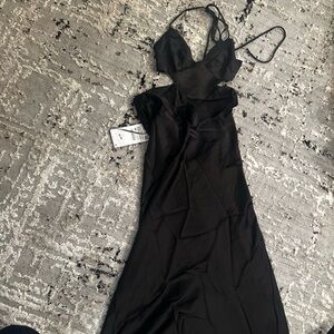 Zara Black Backless Women's Dress